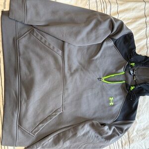 Under Armour Gray Performance Jacket with High Collar and Partial Zipper